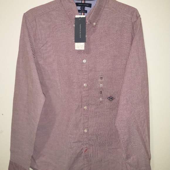 Tommy Hilfiger Men's Shirt, Medium,Red/white - Picture 1 of 4